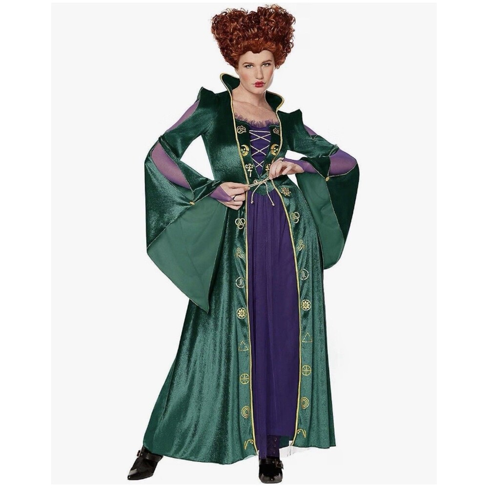 Disney Hocus Pocus Winifred Sanderson Costume Spirit Halloween 1X w Wig